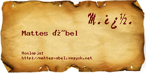 Mattes Ábel névjegykártya