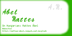 abel mattes business card